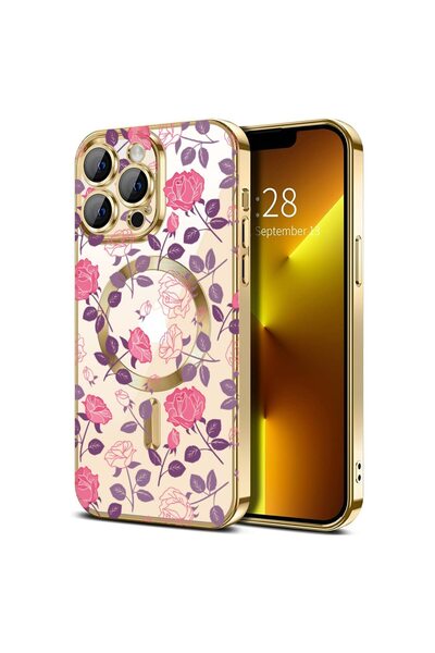 bestcase Πολυτελής Θήκη MagSafe, Συμβατή με Apple iPhone 15 Pro, Κομψό Φλοράλ...