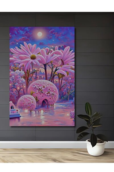 Teona Ahşap Μαγική Χώρα των Ροζ Λουλουδιών Ψηφιακή Τέχνη Ξύλινο Διακοσμητικό ...