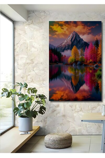 Teona Ahşap Μαγευτικό Ξύλινο Διακοσμητικό Τραπέζι με Ακουαρέλα, Κατάλληλο για...