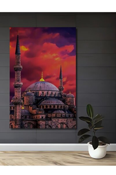 Teona Ahşap Ξύλινο διακοσμητικό τραπέζι με ελαιογραφία σε στυλ τζαμιού Σουλτα...