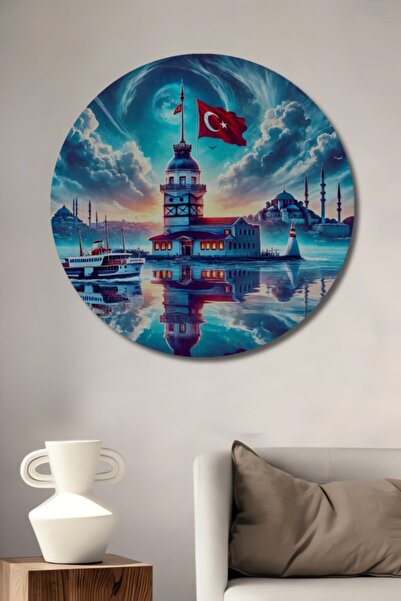 Teona Ahşap Στρογγυλή Πύργος των Κοριτσιών Κωνσταντινούπολη Τοπίο Ακουαρέλας ...