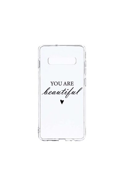 bestcase Διαφανής Θήκη Σιλικόνης 2MM, Συμβατή με Samsung Galaxy S10, Είσαι Όμ...