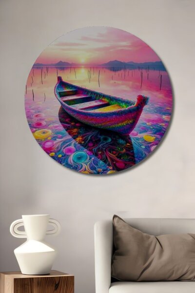 Teona Ahşap Στρογγυλό Ξύλινο Διακοσμητικό Τραπέζι Ονειρικού Σκάφους για Σπίτι...