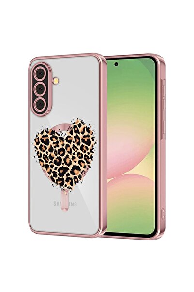 bestcase Πολυτελής Θήκη MagSafe, Συμβατή με Samsung Galaxy S24, Καρδιά Λεοπάρ...