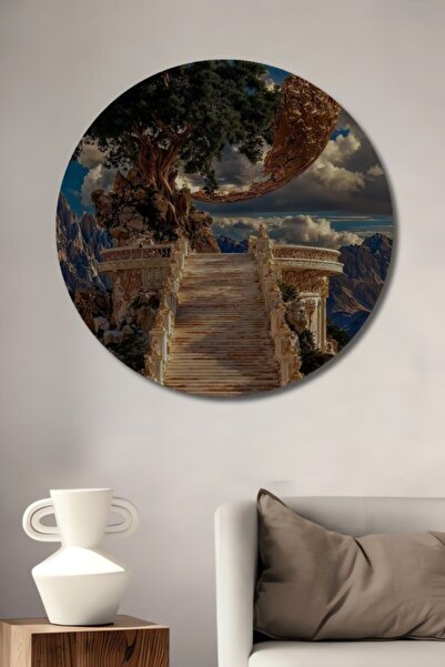 Teona Ahşap Διακοσμητικός ξύλινος πίνακας με εφέ ελαιογραφίας: Στρογγυλές σκά...