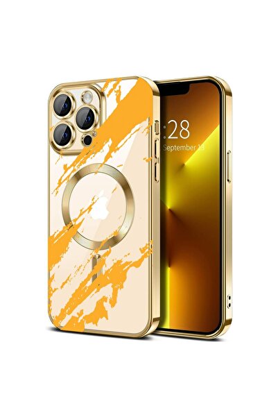 bestcase Πολυτελής Θήκη MagSafe, Συμβατή με Apple iPhone 13 Pro, Χρυσές Ρίγες...