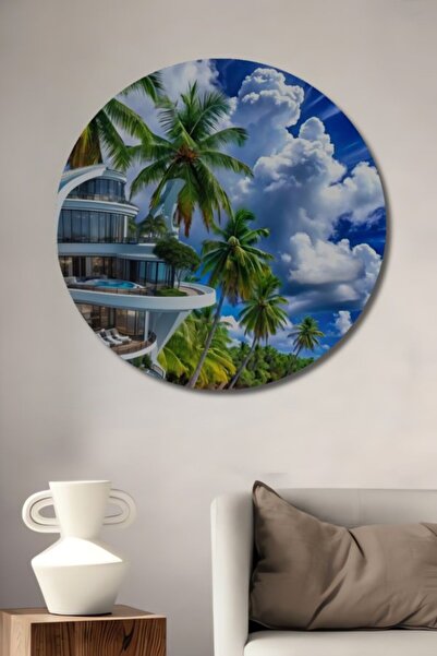 Teona Ahşap Στρογγυλή Τροπική Πολυτελής Βίλα με Θέα στον Τόπο, Ξύλινο Διακοσμ...