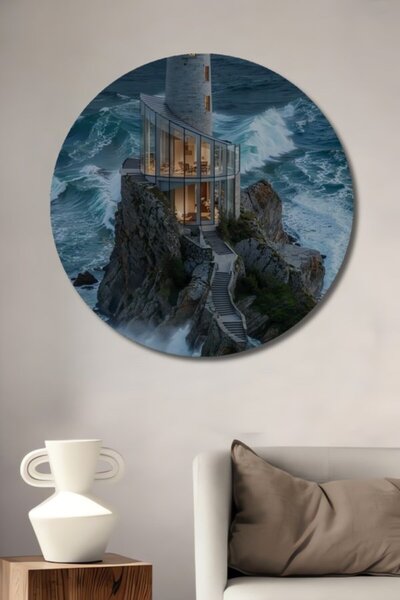 Teona Ahşap Στρογγυλό Ξύλινο Διακοσμητικό Τραπέζι Μοντέρνας Τέχνης Φαναριώνα,...