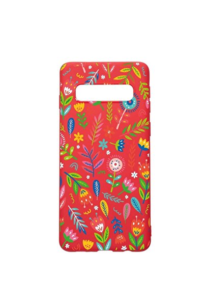 bestcase Θήκη σιλικόνης συμβατή με Samsung Galaxy S10 Plus, Χαρούμενα Λουλούδ...