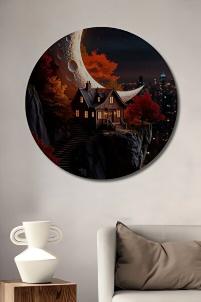 Teona Ahşap Στρογγυλό Ξύλινο Διακοσμητικό Τραπέζι Moonlight Home για Σπίτι, Ε...