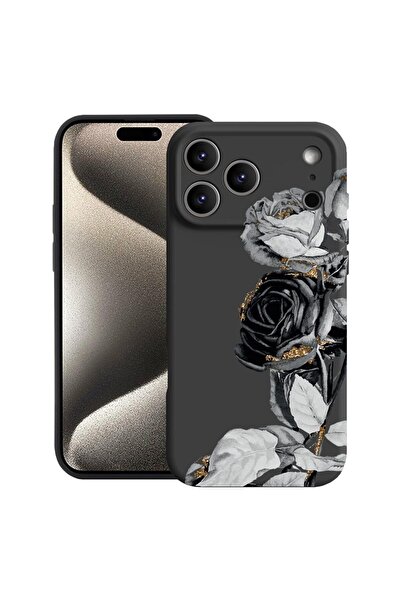 bestcase Θήκη για Apple iPhone 17 Pro Max με σχέδιο Black Rose, Σιλικόνη Prem...