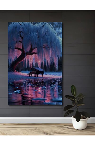 Teona Ahşap Μαγική Χειμερινή Μελωδία Πιάνο Ξύλινο Διακοσμητικό Τραπέζι για το...