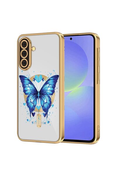 bestcase Πολυτελής Θήκη MagSafe, Συμβατή με Samsung Galaxy S24, Μπλε Πεταλούδ...