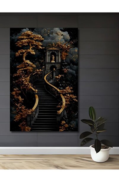 Teona Ahşap Ξύλινο διακοσμητικό πίνακα με εφέ ελαιογραφίας: Μυστηριώδεις σκάλ...