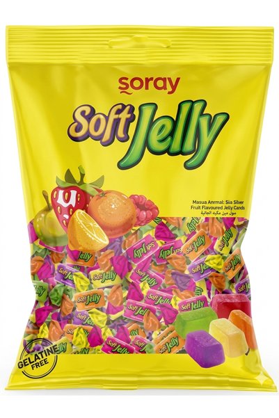 Şoray 1 كجم من الحلوى الطرية بنكهة الفواكه المختلطة، حلوى ناعمة للاحتفالات