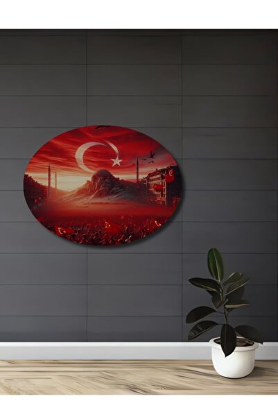 Teona Ahşap Κόκκινες Τουρκικές Σημαίες της Νίκης Ξύλινο Διακοσμητικό Τραπέζι ...