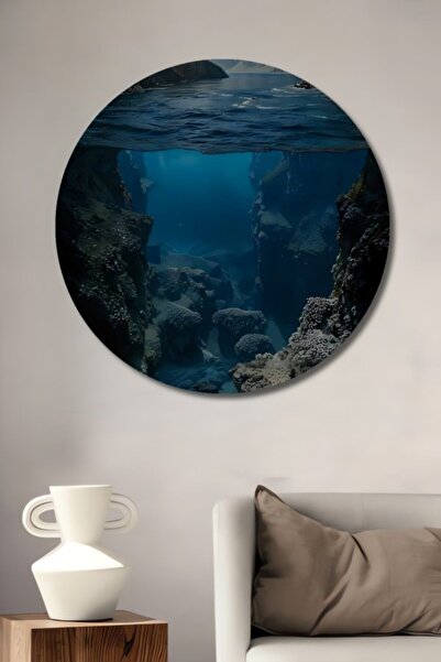 Teona Ahşap Στρογγυλό Ξύλινο Διακοσμητικό Πίνακα με Μαγικά Θέματα Υποθαλάσσια...