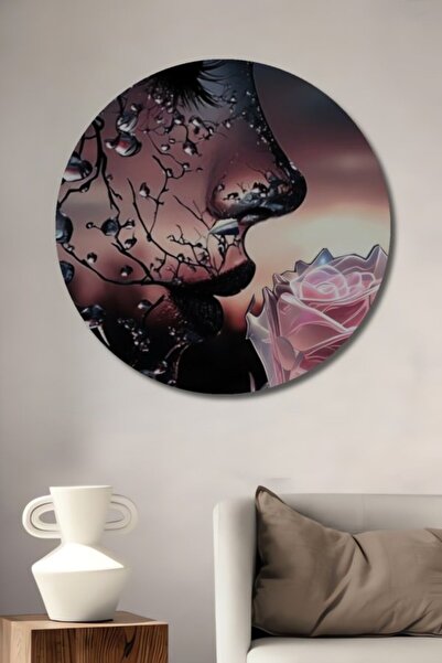 Teona Ahşap Στρογγυλό, γοητευτικό, ξύλινο διακοσμητικό πίνακα με λεπτομέρεια ...