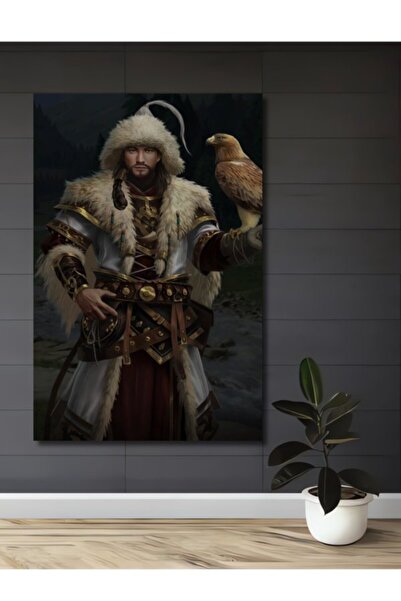 Teona Ahşap Καλλιτέχνης Πολεμιστής της Κεντρικής Ασίας, Ξύλινο Διακοσμητικό Π...