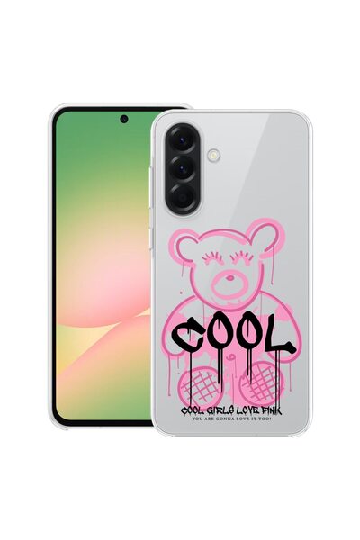 bestcase Θήκη για Samsung Galaxy A17 5G με Σχέδιο Αρκουδάκι Cool Ροζ, Διαφανή...