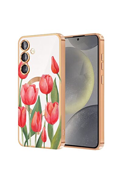 bestcase Πολυτελής Θήκη MagSafe, Συμβατή με Samsung Galaxy A35, Κόκκινες Τουλ...