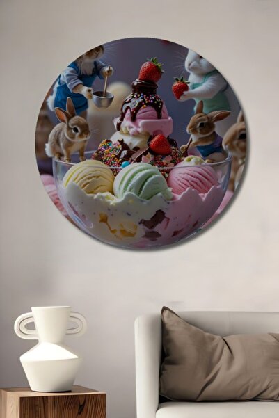 Teona Ahşap Στρογγυλά Χαριτωμένα Κουνέλια και Γιγαντιαίο Ξύλινο Διακοσμητικό ...