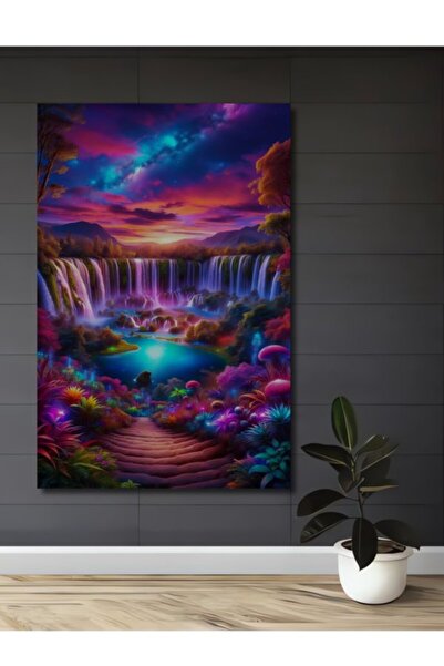 Teona Ahşap Μαγικός ονειρικός πίνακας με ελαιογραφία με εφέ καταρράκτη, ξύλιν...