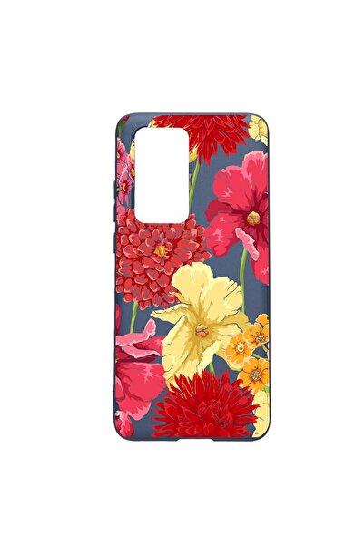 bestcase Θήκη με λουλούδια σιλικόνης σε κόκκινο και κίτρινο, συμβατή με Samsu...