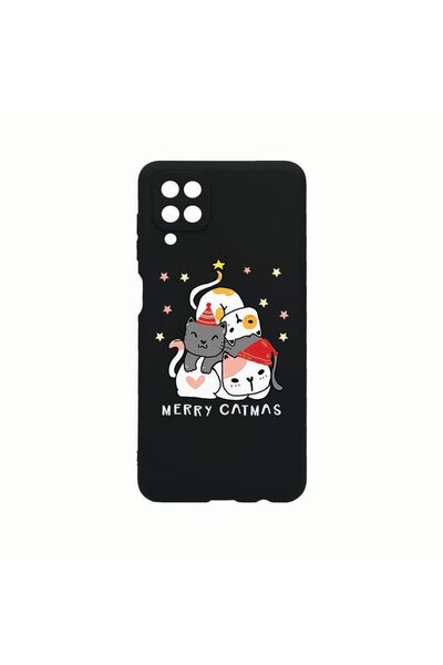 bestcase Husa Silicon, Compatibila cu Samsung Galaxy A12, Merry Catmas, Rezis...