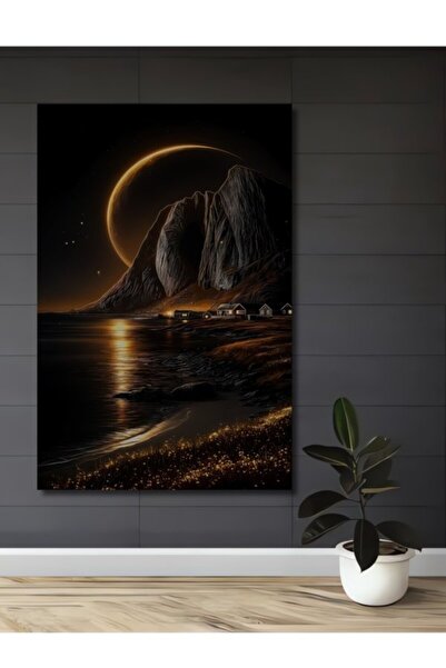 Teona Ahşap Μυστηριώδες τοπίο με φως του φεγγαριού, ξύλινο διακοσμητικό τραπέ...