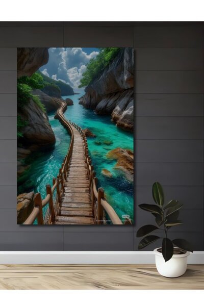 Teona Ahşap Σκαλιστό Ξύλινο Διακοσμητικό Τραπέζι Σκαλιστή Γέφυρα Τοπίου για Σ...