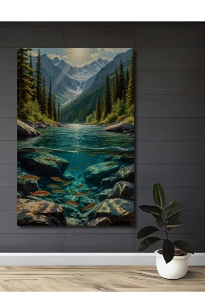 Teona Ahşap Ξύλινο διακοσμητικό πίνακα με ελαιογραφία που απεικονίζει καθαρά ...