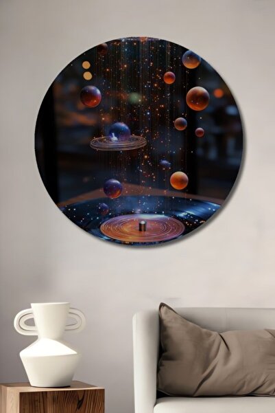 Teona Ahşap Στρογγυλό Ξύλινο Διακοσμητικό Τραπέζι Universal Melody για Σπίτι,...