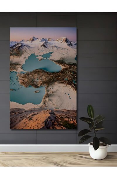 Teona Ahşap Γεωγραφία της Τουρκίας Τρισδιάστατος Ανάγλυφος Χάρτης Ξύλινο Διακ...