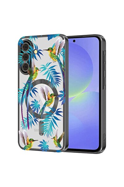 bestcase Πολυτελής Θήκη MagSafe, Συμβατή με Samsung Galaxy S24, Τροπικό - Μπλ...