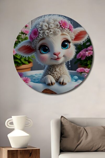 Teona Ahşap Στρογγυλό, χαριτωμένο, ξύλινο διακοσμητικό πίνακα με θέμα το μπάν...