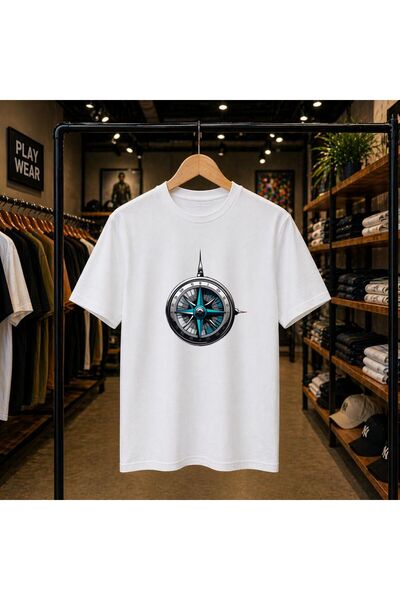 playwear Тениска с принт  "Компасен сандък ", 100% памук, овърсайз, свободна ...