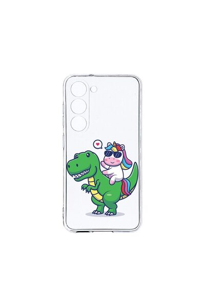 bestcase Διαφανής Θήκη Σιλικόνης 2MM, Συμβατή με Samsung Galaxy S23, Dino Rid...