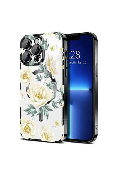 bestcase Πολυτελής Θήκη MagSafe, Συμβατή με Apple iPhone 13 Pro, Φλοράλ Σχέδι...
