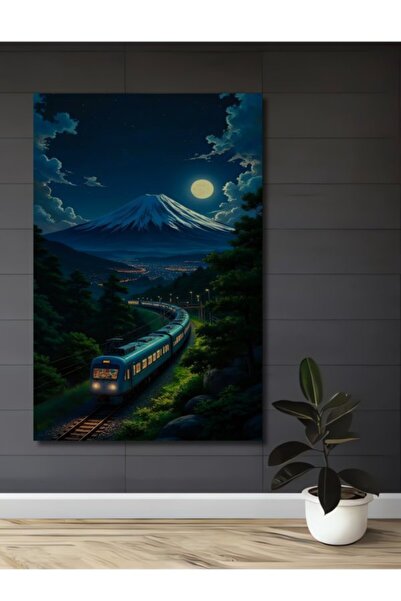 Teona Ahşap Διακοσμητικός ξύλινος πίνακας με ελαιογραφία με θέμα το Τρενοδιαδ...