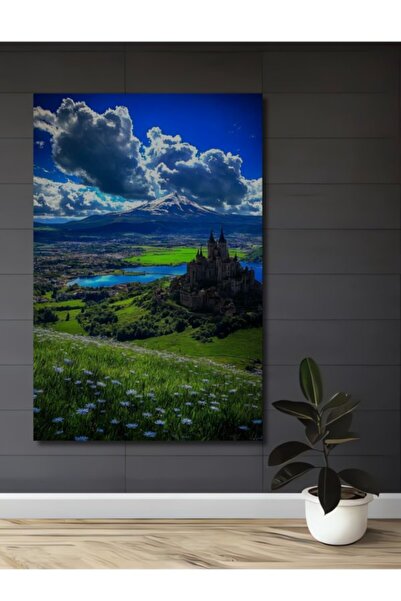 Teona Ahşap Παραμυθένιο σκηνικό κάστρου, ελαιογραφία με εφέ ξύλου, διακοσμητι...