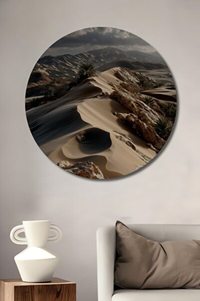 Teona Ahşap Στρογγυλό Ξύλινο Διακοσμητικό Πίνακα Ψηφιακής Εκτύπωσης με Θέμα τ...