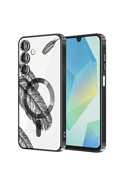 bestcase Πολυτελής Θήκη MagSafe, Συμβατή με Samsung Galaxy A56, Μαύρα Φτερά, ...