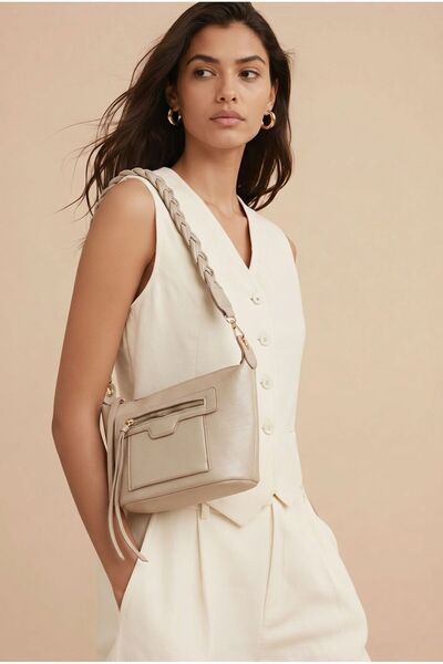 B&T Bujiteri Traditional Model Women's Shoulder Bag with Knitting Details