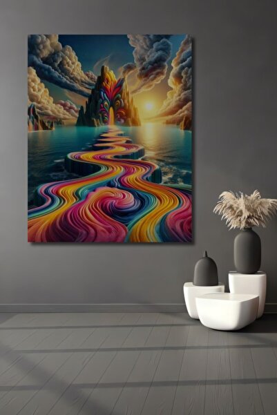 Teona Ahşap Ταξίδι στο Ουράνιο Τόξο Ξύλινο Διακοσμητικό Τραπέζι για Σπίτι, Εί...