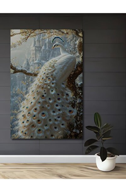 Teona Ahşap Χιονάτο Παγώνι Παραμύθι Χειμερινό Παλάτι Νερό Ξύλινο Διακοσμητικό...