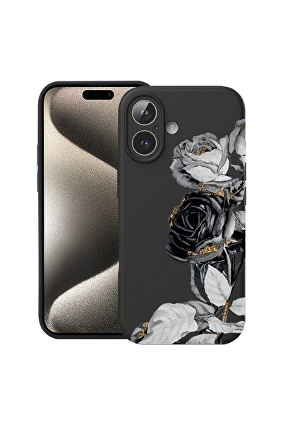 bestcase Θήκη για Apple iPhone 17 με σχέδιο Black Rose, Σιλικόνη Premium, Εσω...