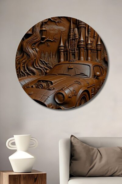 Teona Ahşap Στρογγυλό Ξύλινο Διακοσμητικό Τραπέζι Steampunk Magic Castle και ...