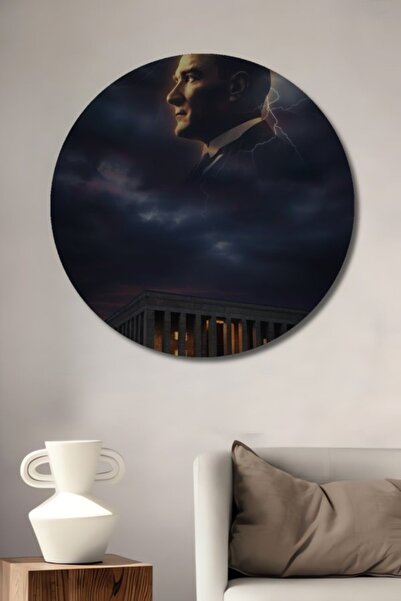 Teona Ahşap Στρογγυλό Ξύλινο Διακοσμητικό Πίνακα Τέχνης Μουσταφά Κεμάλ Ατατού...