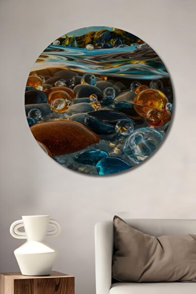 Teona Ahşap Ηρεμό τοπίο παραλίας συνοδευόμενο από στρογγυλές κρυστάλλινες στα...